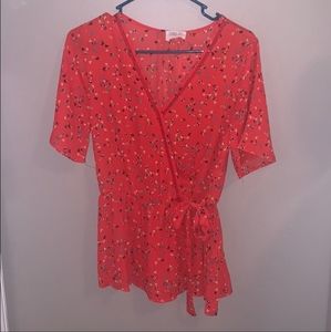 NWOT Sienna Sky floral wrap blouse top